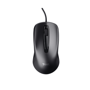 Mouse Trust Curvo Alámbrico Negro