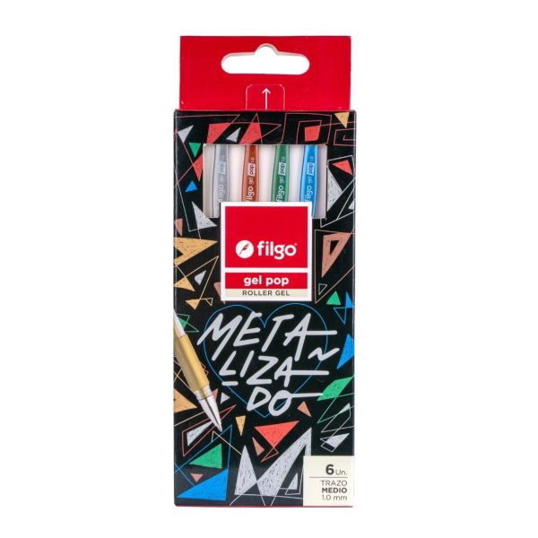 Bolígrafo Filgo Gel Pop 6 Colores Metalizados