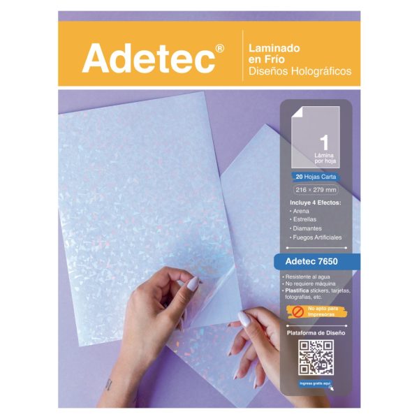 Lámina Autoadhesiva en Frío Adetec Holográfica 216X279 cm