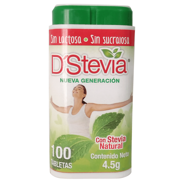 Endulzante D'Stevia Natural Dispensador de 100 Tabletas