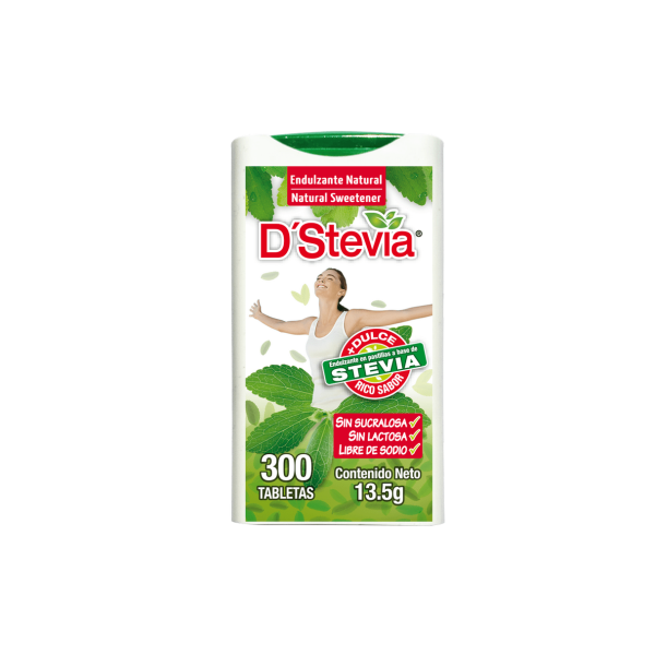 Endulzante D'Stevia Natural Dispensador de 300 Tabletas