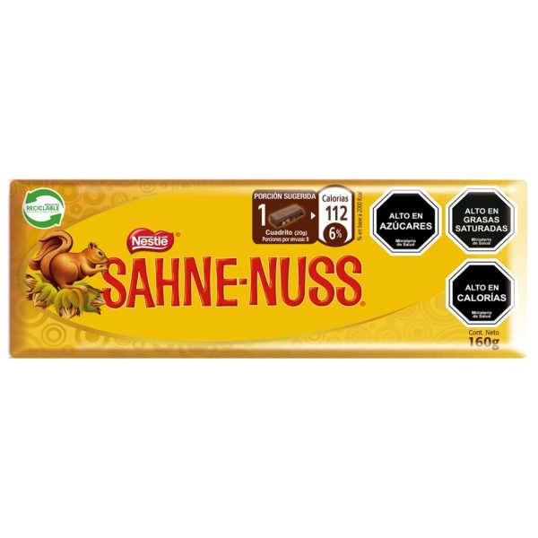Chocolate en Barra Sahne Nuss 160 G