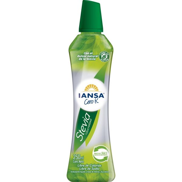 Endulzante Líquido Iansa Cero K Stevia Sucralosa 250 ml