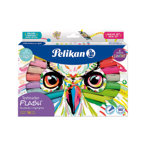 Destacador Pelikan Textmarker Flash Neón 16 Colores