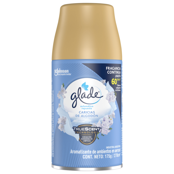 Repuesto Desodorante Ambiental Glade Automático caricias de algodon 270 ml