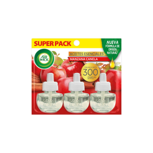 Repuesto Desodorante Ambiental Air Wick Eléctrico Manzana Canela 3 unidades 21 Ml
