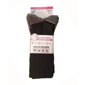 Calcetín Skechers Work Mujer Tripack Negro Gris Talla 36 al 39