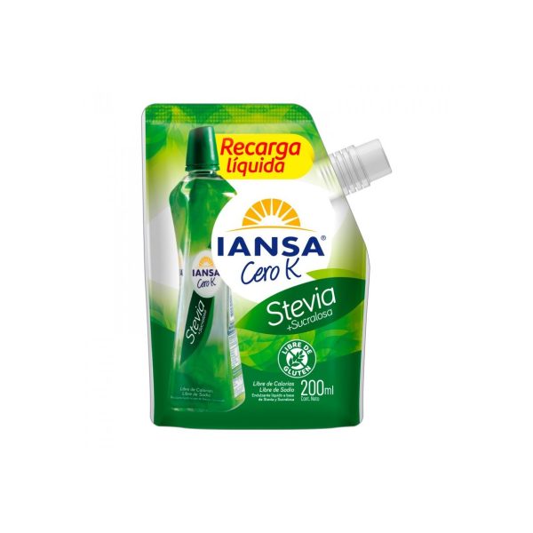 Endulzante Iansa Cero K Stevia + Sucralosa Líquido 200 ml