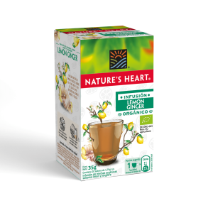 Hierbas Nature´s Heart Limón Jengibre Orgánico 20 Bolsitas