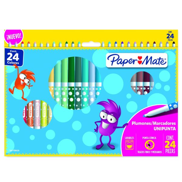 Plumón Paper Mate Unipunta 24 Colores