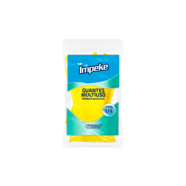 Guantes de Látex Impeke Multiuso Talla L Amarillo