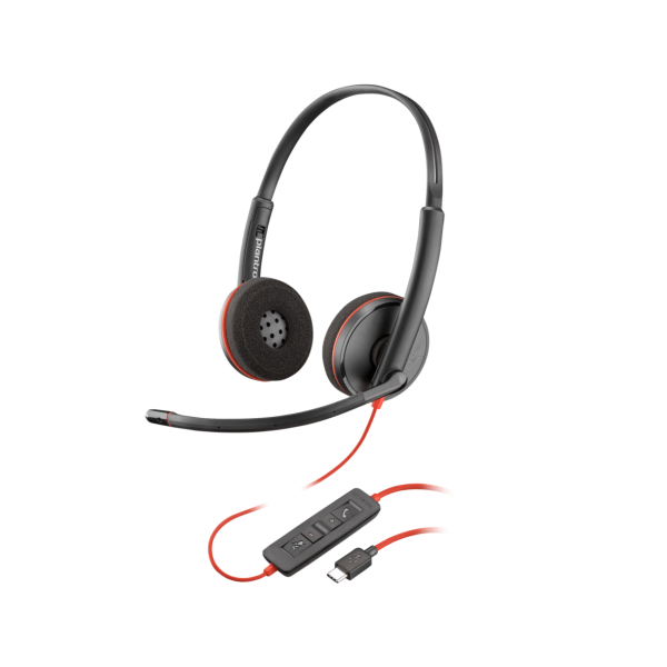 Auriculares Estéreo USB-C Poly Blackwire 3220 + Adaptador+ USB C/A