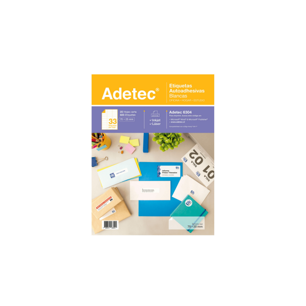 Etiqueta Ink/Láser Autoadhesiva Adetec 33 Por