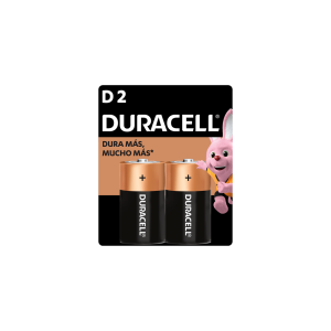 Pila Alcalina Duracell D grande 1.5 V 2 Unidades