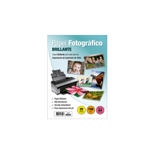 Papel Foto Adetec Brillant Inkjet A-4 150 g 20 Hojas