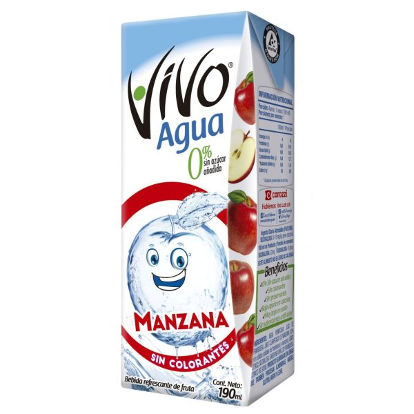 Agua Saborizada Vivo Manzana 190 ml 3 Unidades