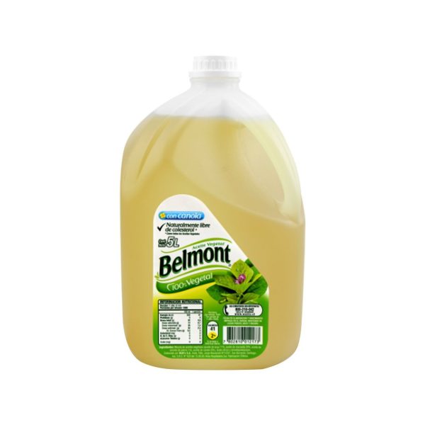 Aceite de Cocina Belmont 100% Vegetal con Canola Líquido 5 L