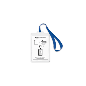 Portacredencial Adetec con Lanyard Vertical Transparente