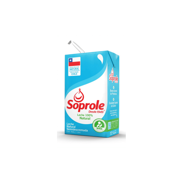 Leche Líquida Soprole Semidescremada 1 L