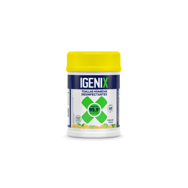 Toallas Desinfectantes Igenix Frescura Cítrica Pote de 105 Unidades
