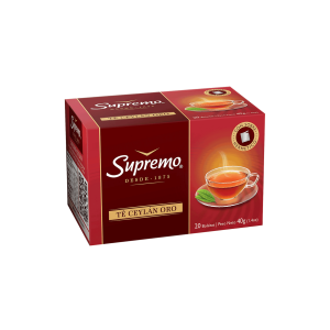 Té Negro Supremo Ceylán Oro 20 Bolsitas