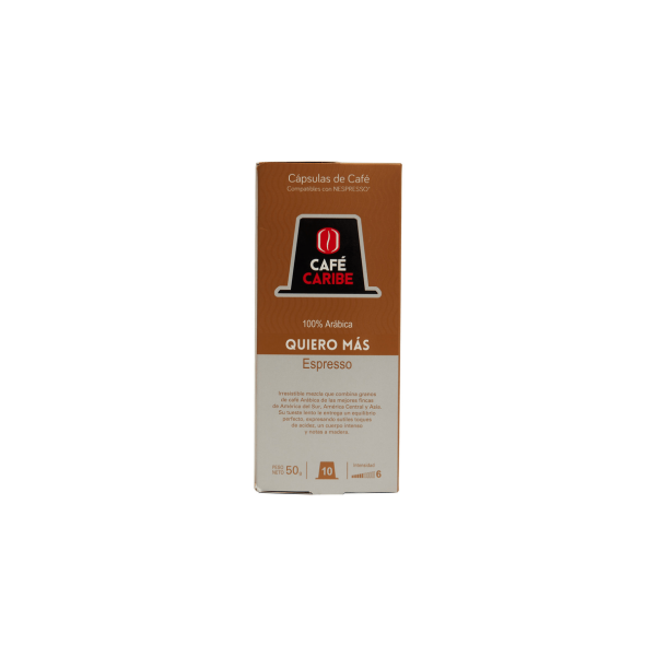 Cápsula Café Caribe Quiero Más Espresso 10 Unidades