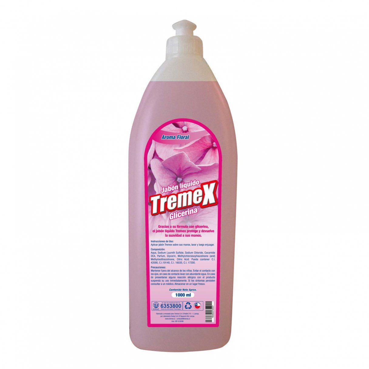 Jabón Líquido Tremex con glicerina Floral 1 L