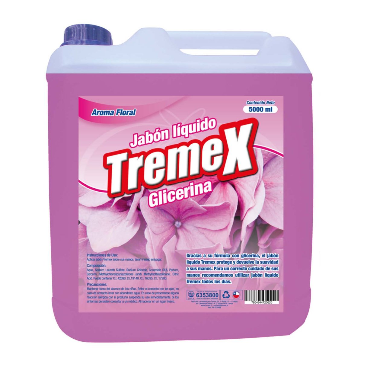 Jabón Líquido Tremex con glicerina de Floral 5 L