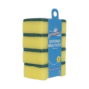 Esponja Abrasiva Impeke Lisa Clásica Multiuso 4 Unidades