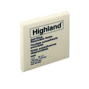 Nota Adhesiva 3M Highland 654-9 Mediano Amarillo 1