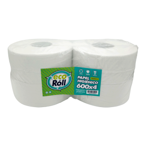 Papel Higiénico Ecoroll Hoja Simple 4 Rollos 600 m