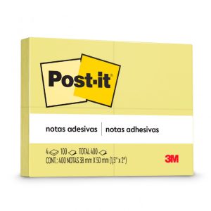 Notas Adhesivas 3M Post-It Amarillo 38×50 mm 400