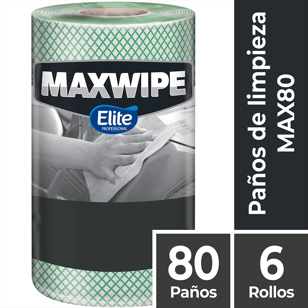 PAÑO LIMPIEZA MAX80 VERDE ROLLO 80 HOJAS