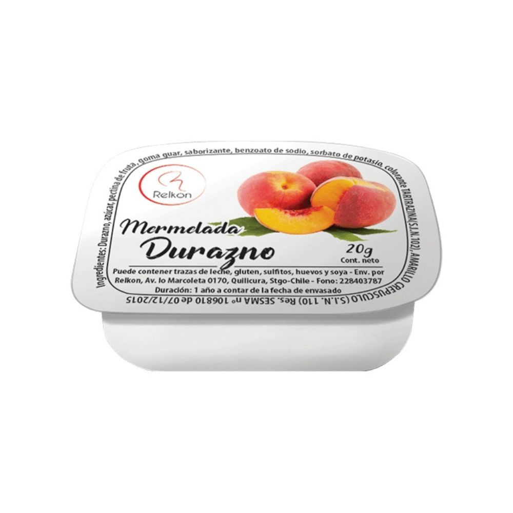 MERMELADA PORTION DURAZNO 20 GR CAJA 192 UN RELKON