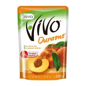MERMELADA SIN AZUCAR DURAZNO BOLSA 200 GR VIVO