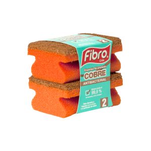 Esponja Acanalada Fibro Cobre 2 Unidades