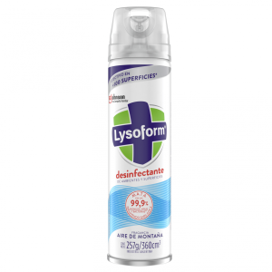 Desinfectante en Aerosol Lysoform Antibacterial Aire De Montaña 360cc