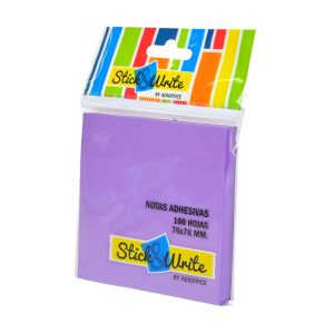 Nota Adhesiva Stick & Write Lila 100 Hojas 76×76 mm