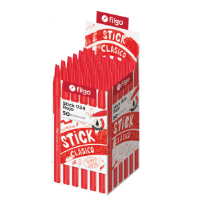 Lápiz Pasta Filgo Stick 024 1.0 mm Rojo 50 Unidades