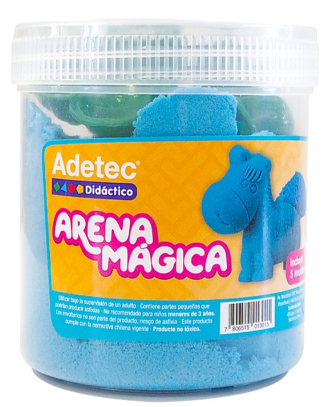 Arena Mágica Adetec +5 Moldes Color Azul 450 G