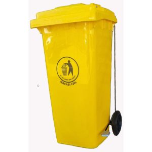 Basurero Macasi Municipal con Pedal 120 L Amarillo