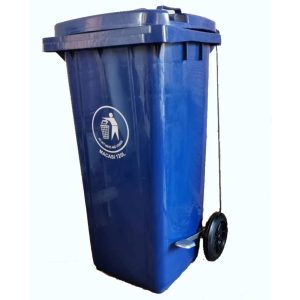 Basurero Macasi Municipal con Pedal 120 L Azul