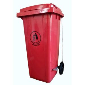 Basurero Macasi Municipal con Pedal 120 L Rojo
