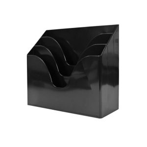 Bandeja Maxcril para Pared y Escritorio Triple Negro