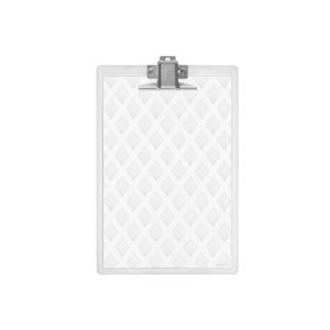 Tabla Apretapapel Maxcril Oficio Acrílico Cristal Gancho Metalico