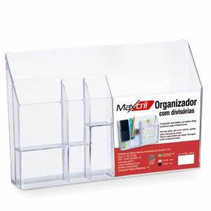 Organizador de Escritorio Maxcril con Divisiones Cristal