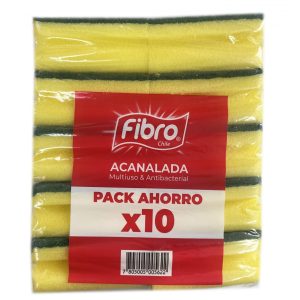 Esponja Abrasiva Fibro Acanalada 10 Unidades