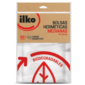 Bolsas Herméticas Ilko Medianas 18×20 cm 50 Unidades