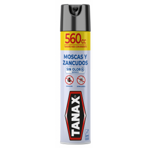 Insecticida Tanax Aerosol Sin Olor Moscas y Zancudos 560 CC