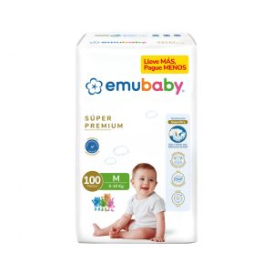 Pañal Emubaby Súper Premium M 100 Unidades